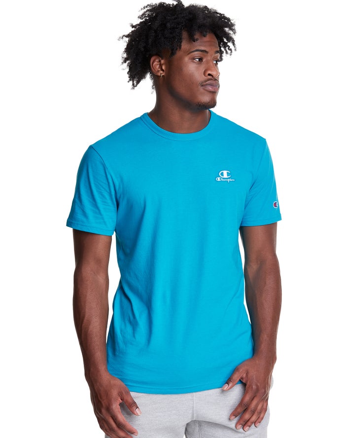 Camiseta Champion Hombre - Lightweight C Logo Applique ( Azules ) 9053472-AT